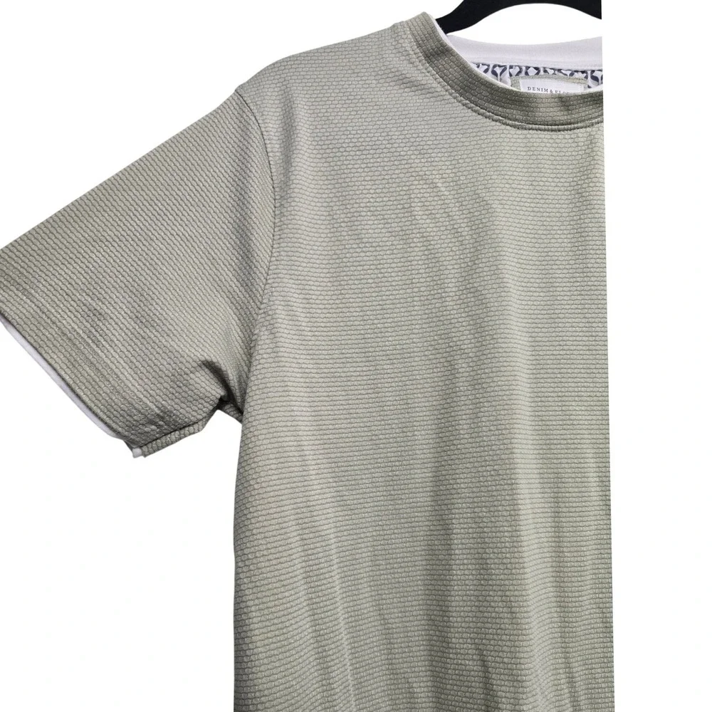 Denim & Flower‎ Ricky Singh Knit T Shirt M Green Minimalist Casual Streetwear